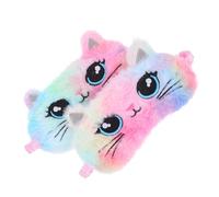 Veemoon 2 Stück Süße Tier Schlafmaske aus Plüsch Niedliche Katzen Augenmaske für Mädchen Teens und Weiche Augenbinde für Nickerchen und Reisen Lichtundurchlässig