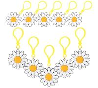 Veemoon 24 Stück Teiliges Gänseblümchen schlüsselanhänger Stabilem Metallverschluss Modische Taschen Rucksackdeko für Frauen Kompakt und Langlebig Bunte Geschenkidee für Zufällige Farbe
