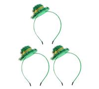 Veemoon 3 Stück Teiliges Grüner Haarreifen Hutform Leichtes Stirnband für Patrick's Day Kostüm Bequemes Party Accessoire für Unvergessliche Fotos bei Irischen Festen