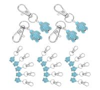 Veemoon 30 Stück Schlüsselanhänger Meeresschildkröte Niedliche Kleiner Schildkröten Anhänger aus Metall mit Karabiner Party Gastgeschenke für Handtasche und Rucksack