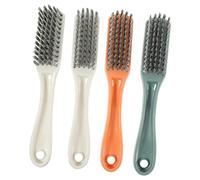 Veemoon 4 Stück Schuhbürsten Mit Langem Griff Langlebige Haushalts Wäschereinigungsbürste Für Schuhe Kleidung Und Taschen Kompakt Für Zuhause Und Reisen