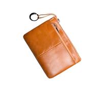 Veemoon Echtleder Herren-geldbörse mit Münzfach und Kartenetui Reißverschluss Tragbar Leicht für Geld und Karten