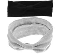 Veemoon Elastische Haarbänder Breite Stirnbänder aus Baumwolle 2 Stück pack Atmungsaktive Sport Schweißbänder für Damen für Fitness Yoga und Alltag