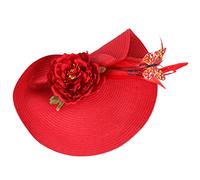 Veemoon Fascinator Damen Strohhut Tea Party Kopfschmuck Mit Schmetterling Federn Elegantes Stirnband Hochzeit Geburtstag Headpiece