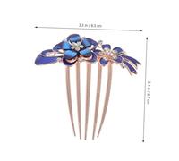 Veemoon Haarkamm Strass Hochzeit Braut Haarschmuck Blau Seitenkamm für Damen Hochsteckfrisuren Brautjungfern Schmuck Blumen Kamm