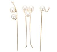 Veemoon Haarnadeln mit Perlen 3 Stück Metall Haarstäbchen Haarschmuck für Brautfrisur und Abschlussball Vielseitige Haarknotennadeln für Lange Haare