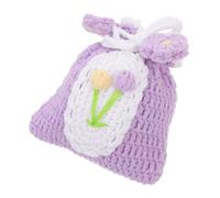 Veemoon Kleine Gehäkelte Münzgeldbörse Aus Wollgarn Mit Kordelzug Kompakter Damen Beutel Für Kopfhörer Und Kleingeld Handgefertigte Geldbörse Für Alltag Und Reisen