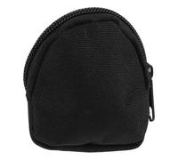 Veemoon Kleiner Outdoor Geldbörse mit Reißverschluss Kleiner Münzbeutel aus Oxford Gewebe mit Karabinerhaken Schwarz Kompakter Organizer für Karten Schlüssel und Kleingeld für Reisen