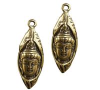 Veemoon Messinganhänger Retro Stil mit Verarbeitung 2 Stück Buddha Figur Schlüsselanhänger für Selbstgemacht Basteln und Kreative Schmuckherstellung
