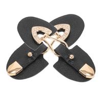 Veemoon Metall Lederschnallen Satz für Damenbekleidung - 1 Paar Mantelknebelverschlüsse in Schwarz mit Nieten Strapazierfähige Schnappverschlüsse für Mäntel Pullover und Wolljacken