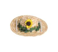 Veemoon Strohhut mit Sonnenblumenmotiv für Haustiere Leichter Sommerhut aus Geflochtenem Stroh Sonnenschutz Haustierhut für Kleine und Mittlere Hunde Katzen Einfach Anzuziehen Geeignet
