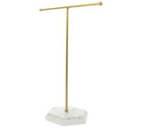 Veemoon T förmiger Schmuckhalter aus Metall und Kunstharz mit Praktischem Organizer für Schmuckaufbewahrung dem Tisch Eleganter Schmuckständer für Halsketten und Ohrringe