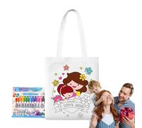 Veeteah Blank Canvas Taschen - Süßigkeiten Beutel - Geschenk Zum Muttertag Bastelaktivität Mit Malstiften Für Kleinkinder Zuhause Kindergarten Schule