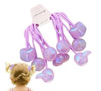 Veeteah Elastisches Haargummi mit doppelter Kugel,Elastisches Haargummi mit doppelter Kugel - Bunte Haarbänder,Haargummis für dünnes Haar, elastisches Haargummi-Armband, buntes Accessoire für Mädchen,