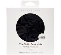 Veganboost Satin Scrunchie, Big Size - Schwarz
