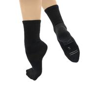 Vegane Tanzsocken, Kya Socken, Acryl, Zehen- und Fersenschutz, geripptes Bein - MD23/MD24, Schwarz - mit Griff, 37.5-43 EU