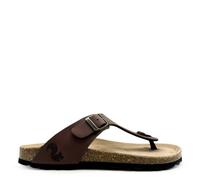 Vegane thies ® Eco Bio Thong Sandale aus rec. PET mit Kork-Tieffussbett MEN chocolate 46