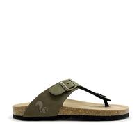 Vegane thies ® Eco Bio Thong Sandale aus rec. PET mit Kork-Tieffussbett MEN khaki (olive) 48