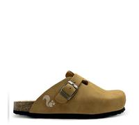 Vegane thies ® Eco Bio Warm Clogs aus rec. PET mit Kork-Tieffussbett cognac (braun) 41