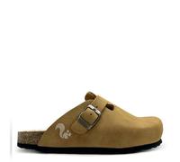 Vegane thies ® Eco Bio Warm Clogs aus rec. PET mit Kork-Tieffussbett cognac (braun) 47