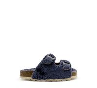 Vegane "thies ® Kids Organic Teddy Sandale" aus rec. PET & Biobaumwolle blue gey (blau grau) 33