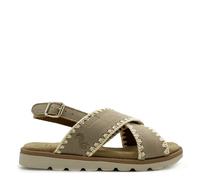 Vegane thies ® Rec Soft Woven Sandale aus recycled PES taupe 42