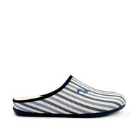 Veganer "thies 1856 ® Eco Pyjama Slipper" aus rec. Baumwolle blue stripe (blau) 42