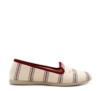 Veganer "thies 1856 ® Eco Stripe Closed Slipper" aus rec. Baumwolle red blue stripe 37