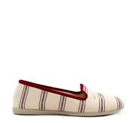 Veganer "thies 1856 ® Eco Stripe Closed Slipper" aus rec. Baumwolle red blue stripe 42