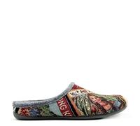 Veganer "thies ® Eco World Travel Slipper" aus gewebtem Textil multi (grau) 40