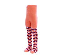 VEGATEKSA Thermo-Strumpfhose für Mädchen in Soft Plush aus Gekämmter Baumwolle, Tintenfisch in Coral, Made in EU, Verstellbare Taille (98-104cm)