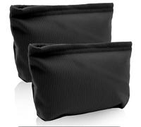 VEGCOO 2 Stück Reise-Kulturbeutel, Kulturbeutel, Kosmetiktasche aus geripptem Samt, Kosmetiktasche Organizer für Kosmetik Frauen Mädchen