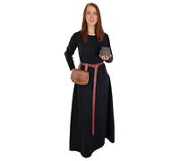 Vehi Mercatus Klassisches Mittelalter Kleid Amalie - Baumwolle- Blau, Rot, Grün, Schwarz, Natur Braun- Mittelalter, LARP, Reenactment (DE/NL/SE/PL, Alphanumerisch, XL, Regular, Regular, Schwarz)