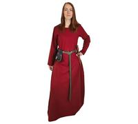 Vehi Mercatus Klassisches Mittelalter Kleid Amalie - Baumwolle- Blau, Rot, Grün, Schwarz, Natur Braun- Mittelalter, LARP, Reenactment (DE/NL/SE/PL, Alphanumerisch, XL, Regular, Regular, Rot)