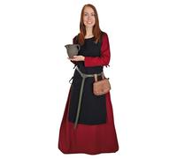 Vehi Mercatus Klassisches Wikinger ? berkleid Lykke- Baumwolle- Blau, Rot, Gr??n, Schwarz oder Braun- Mittelalter, LARP, Reenactment (Schwarz, XL)