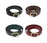 Vehi Mercatus Mittelalter Gürtel- Leder - 2,2 cm breit - in Rot, Grün, Braun, Schwarz - Messingschnalle oder Ring- für Wikinger, LARP, Reenactment, Alltagsgebrauch (Messingschnalle, Braun, 160cm)