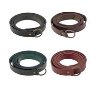 Vehi Mercatus Mittelalter Gürtel- Leder - 2,2 cm breit - in Rot, Grün, Braun, Schwarz - Messingschnalle oder Ring- für Wikinger, LARP, Reenactment, Alltagsgebrauch (Eisenring, Braun, 190cm)