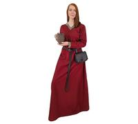 Vehi Mercatus Mittelalter Kleid Langarm, mit Borte Sigyn Baumwolle- Blau, Rot, Grün, Schwarz oder Braun- Mittelalter, LARP, Reenactment