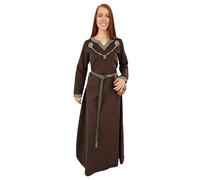 Vehi Mercatus Mittelalter Kleid Langarm, mit Borte Sigyn Baumwolle- Blau, Rot, Grün, Schwarz oder Braun- Mittelalter, LARP, Reenactment