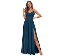 VeilSoul Brautjungfernkleid aus Chiffon A-Linie mit Schlitz formelles Abendkleid für Damen
