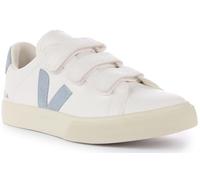 Veja Recife Chromefree Herren Leder Sneaker Stylisches Triple-Strap Design für Männer, Extra Weiß/Stahl, 46 EU (EU 46)
