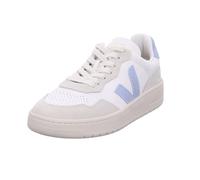 Veja V 90 Leather Women's Trainers with Suede Panel OT Leather Side Logo (Weiß Blau, EU 37)