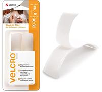 VELCRO Marke | Schlanker und dünner aufnähbarer Verschluss für Stoffe | Robuster Haken- und Schleifen-Selbstklebeverschluss | Weiß | 19mm x 60cm