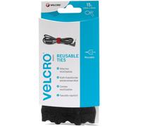 VELCRO ONE-WRAP Reusable Ties - Selbstklebendes Klettband - 1.2 x 20 cm - Schwarz (Packung mit 15)