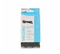 VELCRO ONE-WRAP Reusable Ties - Selbstklebendes Klettband - 1.2 x 20 cm - Schwarz (Packung mit 6)