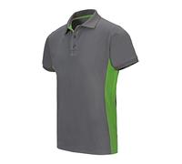 Velilla 105504; zweifarbiges Poloshirt, kurzärmelig, Grau und Limettengrün, Größe S
