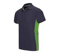 VELILLA 105504; zweifarbiges Poloshirt, kurzärmelig, Marineblau und Limettengrün, Größe M
