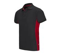 VELILLA 105504; zweifarbiges Poloshirt, kurzärmelig, Schwarz und Rot, Größe L