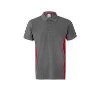 VELILLA 105504; Zweifarbiges Poloshirt mit kurzen Ärmeln; Farbe, Grau und Rot, XXL