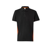 VELILLA 105504; Zweifarbiges Poloshirt mit kurzen Ärmeln; Farbe, Schwarz/Orange, XL